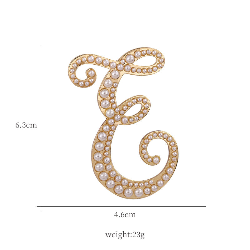 Alphabet Pearl Brooch PA3349