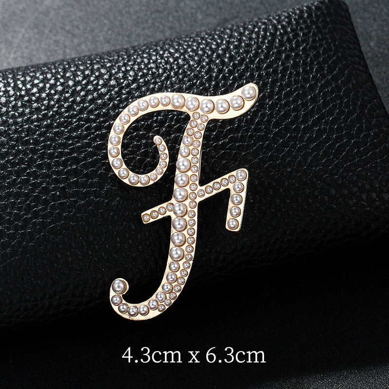 Alphabet Pearl Brooch PA3349