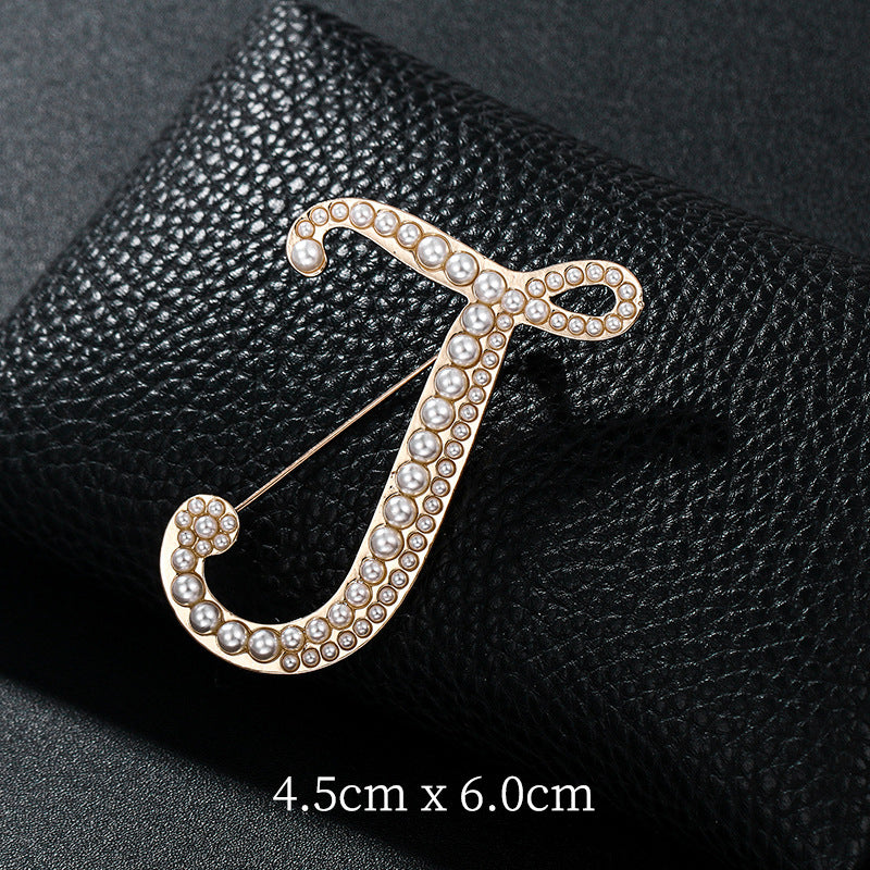 Alphabet Pearl Brooch PA3349