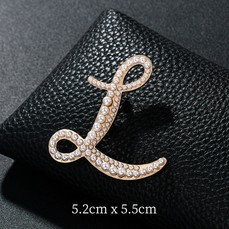 Alphabet Pearl Brooch PA3349