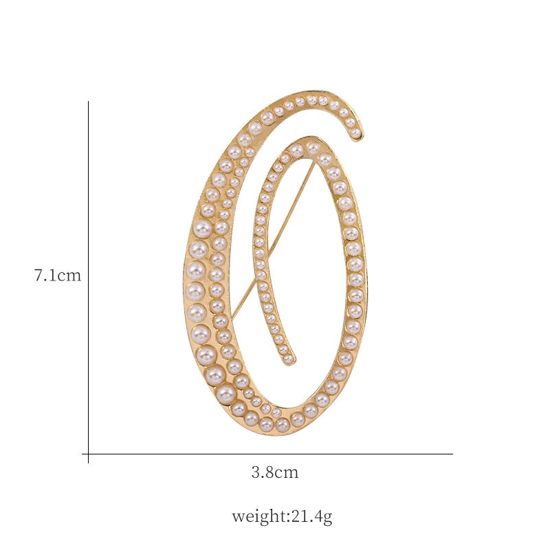 Alphabet Pearl Brooch PA3349