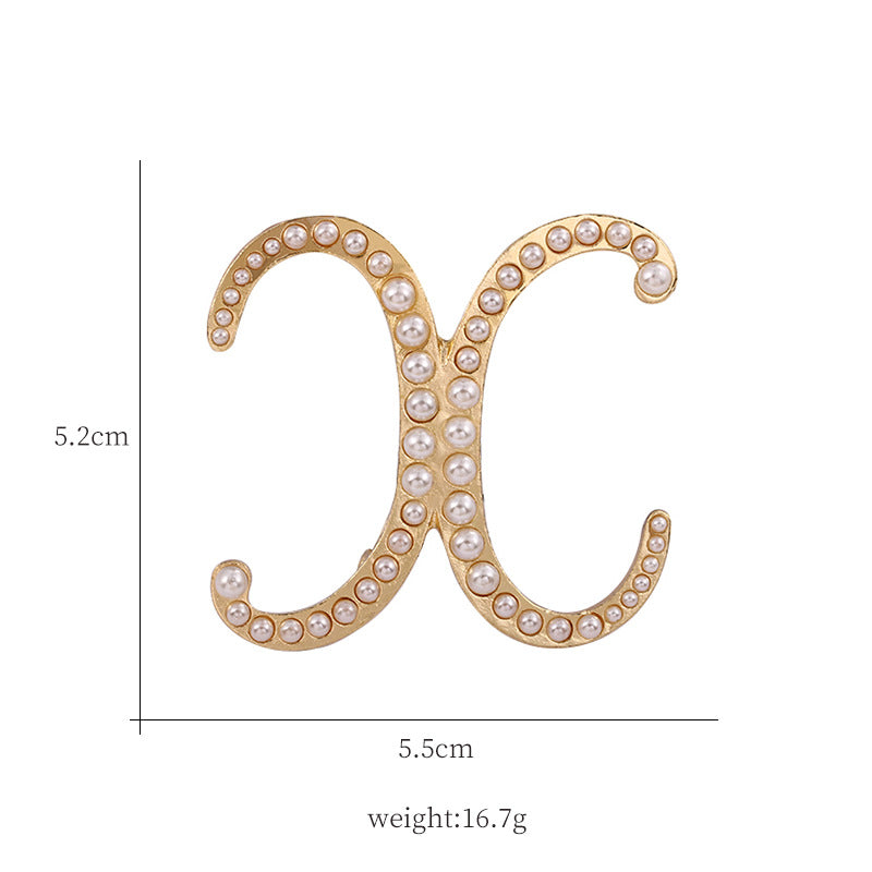 Alphabet Pearl Brooch PA3349