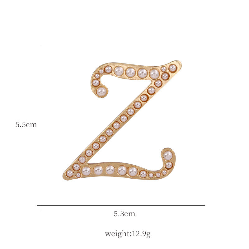 Alphabet Pearl Brooch PA3349