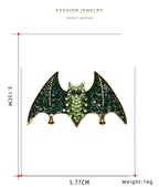 Alloy Rhinestone Bat Brooch PA3372