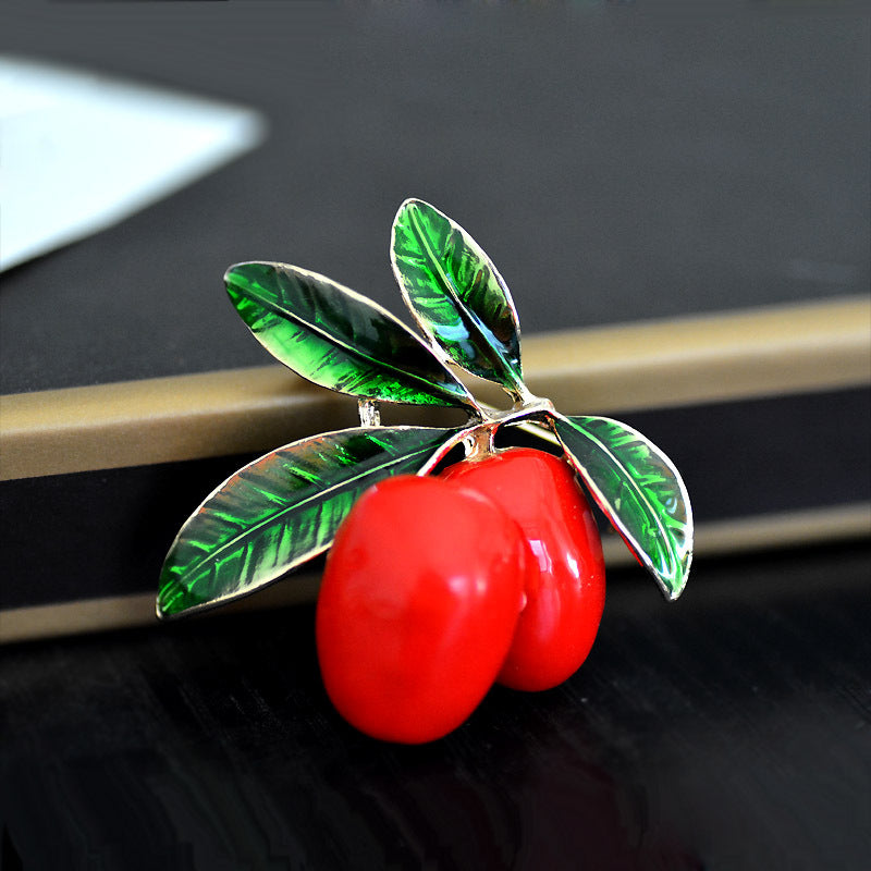 Cherry Alloy Brooch PA3405