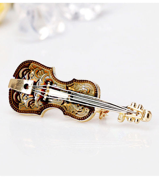 Guitar Rhinestone Brooch PA3412