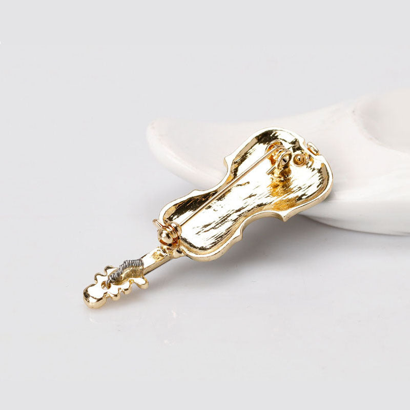 Guitar Rhinestone Brooch PA3412