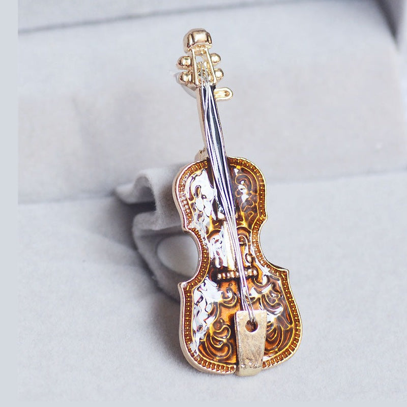 Guitar Rhinestone Brooch PA3412
