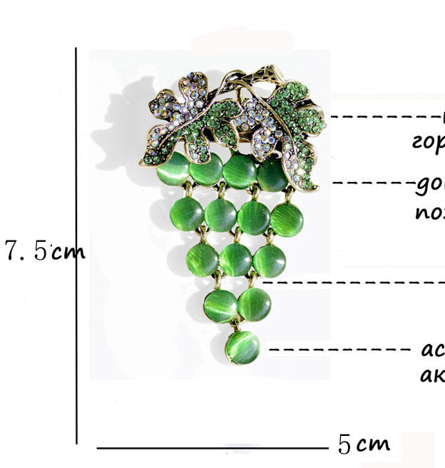 Grape Rhinestone Brooch PA3428