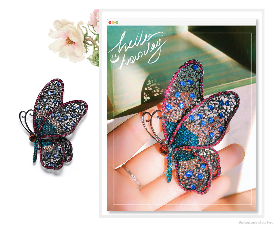 Butterfly Rhinestone Brooch PA3429