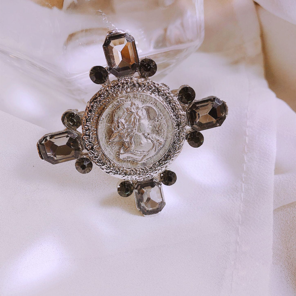 Baroque Relief Cross Brooch PA3438