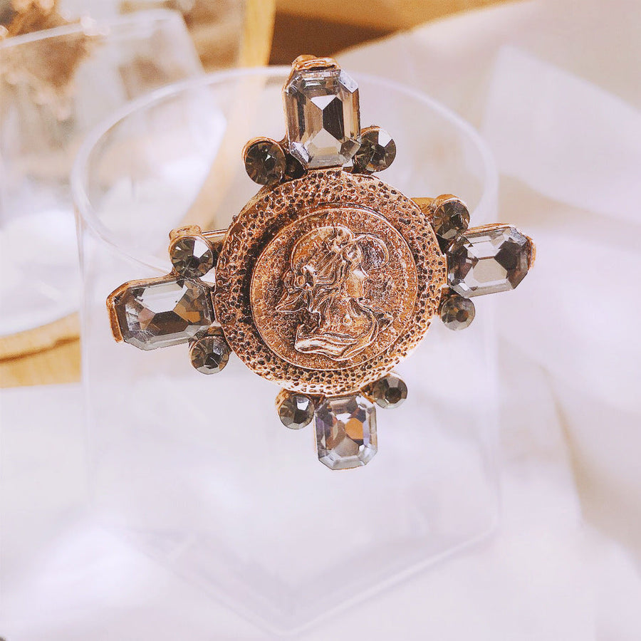 Baroque Relief Cross Brooch PA3438