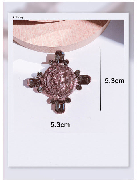 Baroque Relief Cross Brooch PA3438