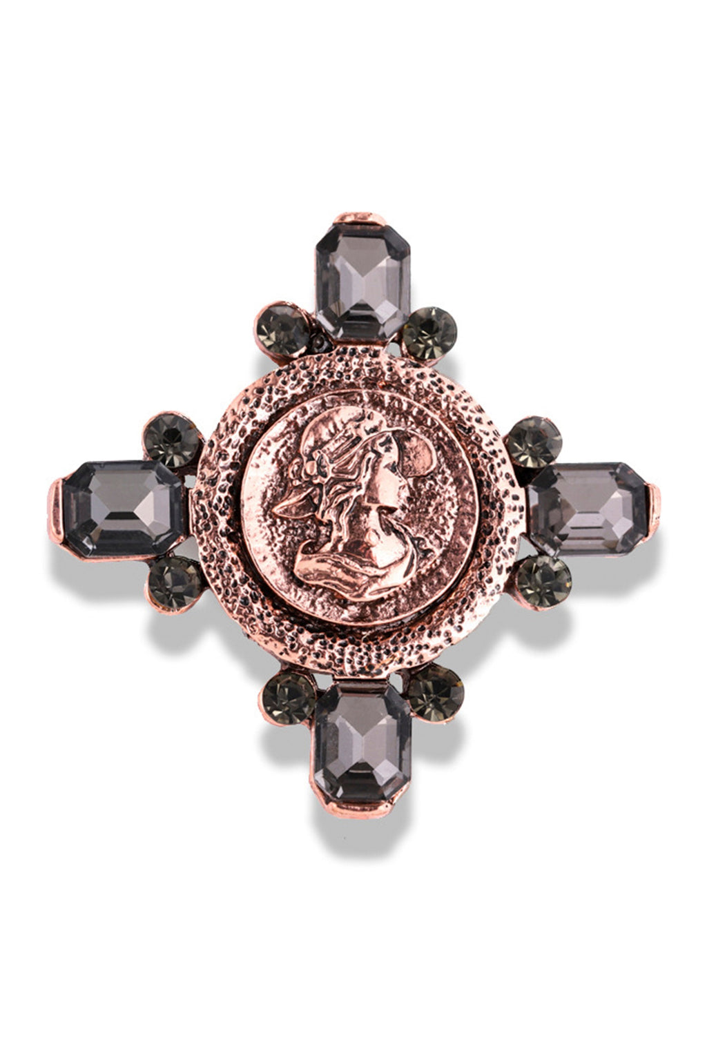 Baroque Relief Cross Brooch PA3438
