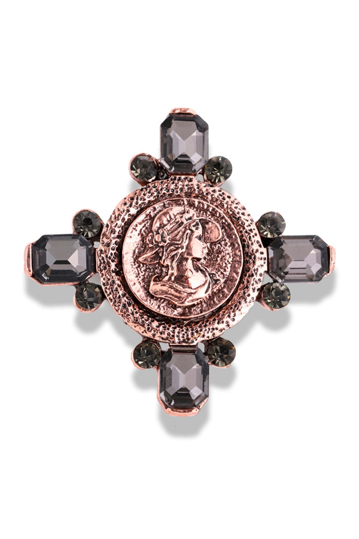 Baroque Relief Cross Brooch PA3438