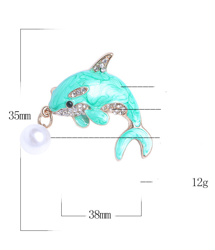Dolphin Alloy Brooch PA3440