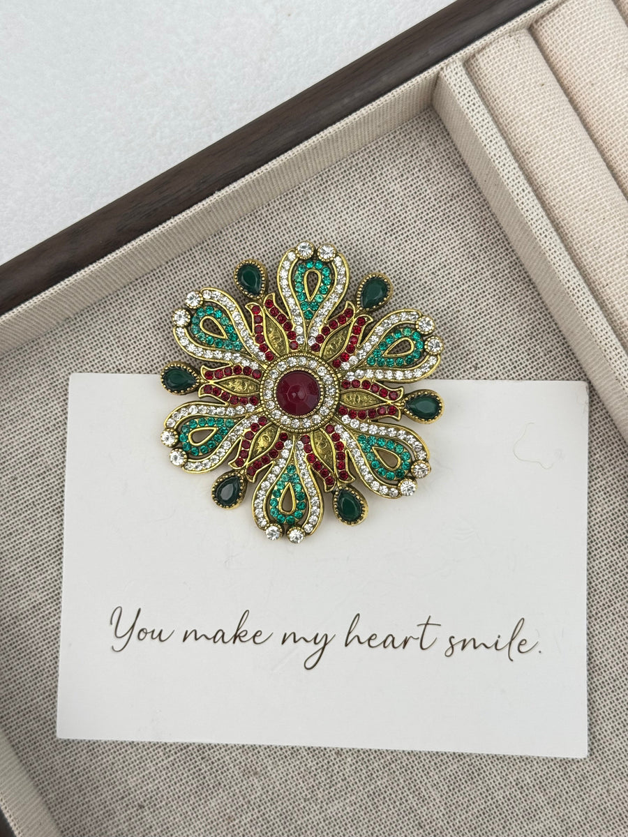 Flower Rhinestone Brooch PA3451