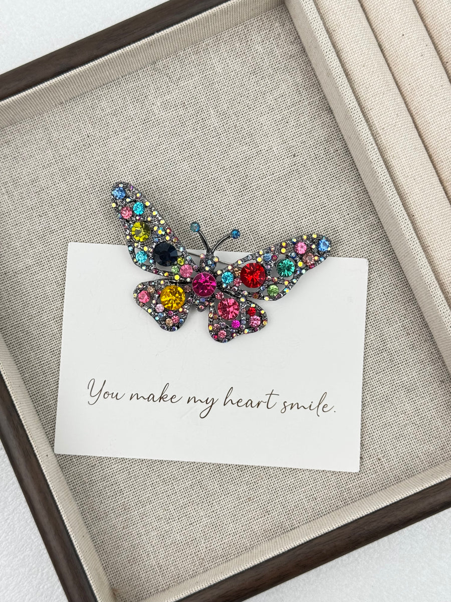 Butterfly Rhinestone Brooch PA3452