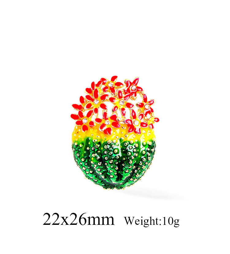 Cactus Rhinestone Brooch PA3454