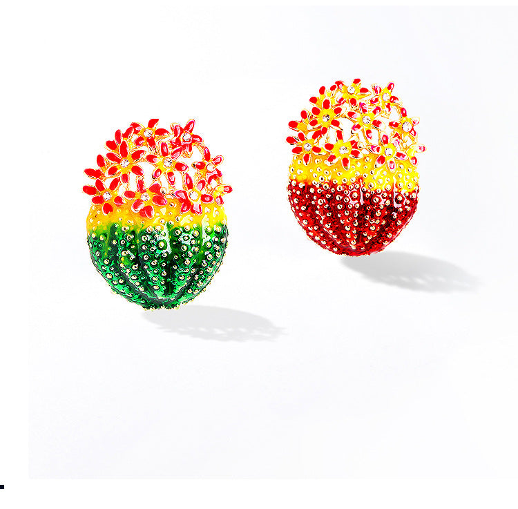 Cactus Rhinestone Brooch PA3454