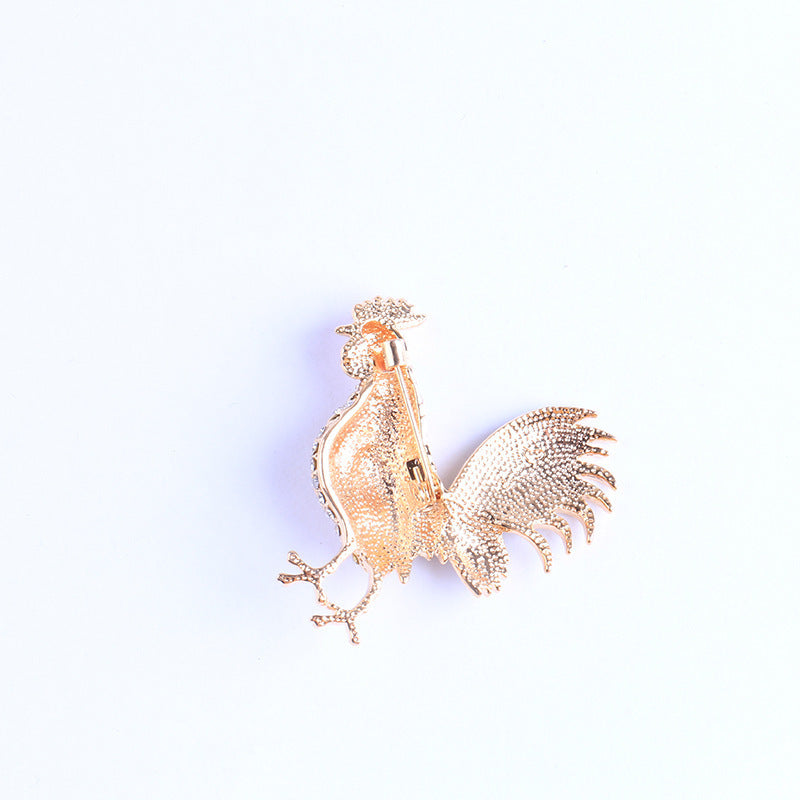 Rooster Rhinestone Alloy Brooch PA3482