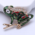 Frog Rhinestone-Embellished Alloy Brooch PA3486