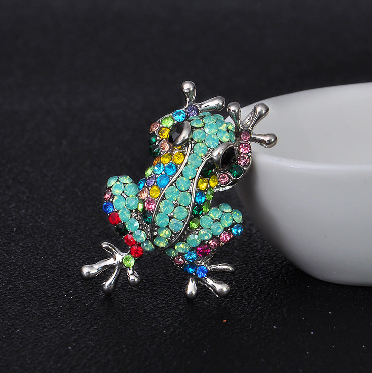 Frog Rhinestone Brooch PA3487 - view 3