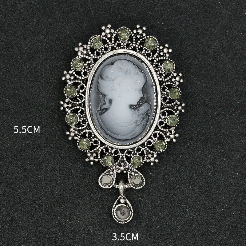 Baroque Portrait Brooch PA3504