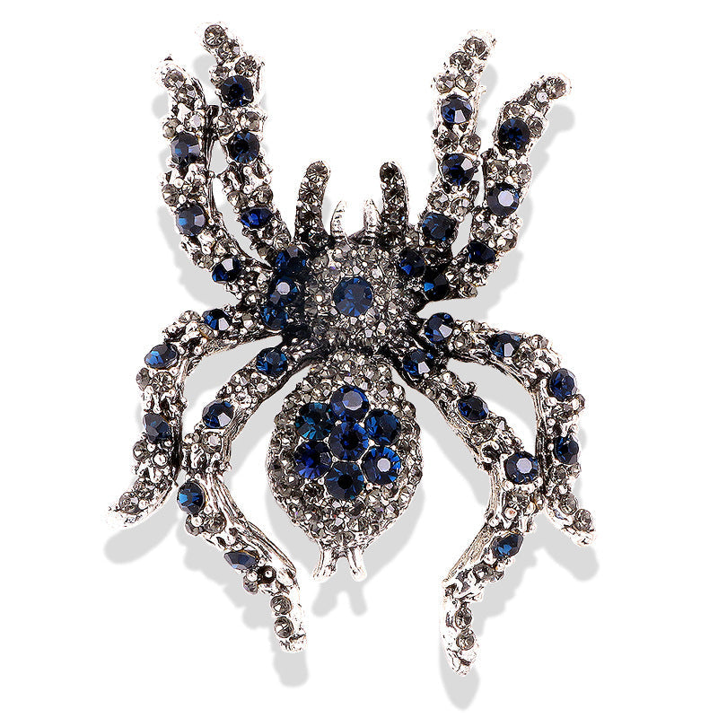 Alloy Rhinestone Spider Brooch PA3521