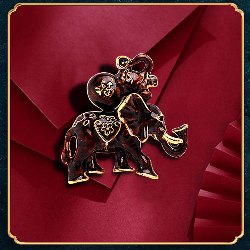 Elephant Alloy Brooch PA3526