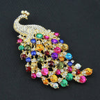 Peacock Rhinestone Brooch PA3573