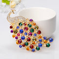 Peacock Rhinestone Brooch PA3573