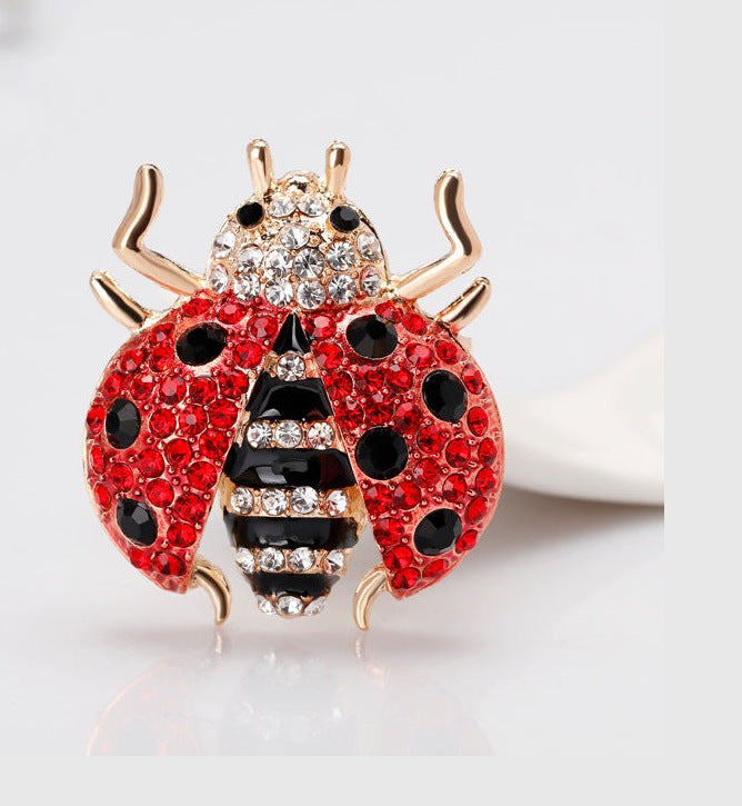 Ladybug Alloy Rhinestone Brooch PA3585 - view 3