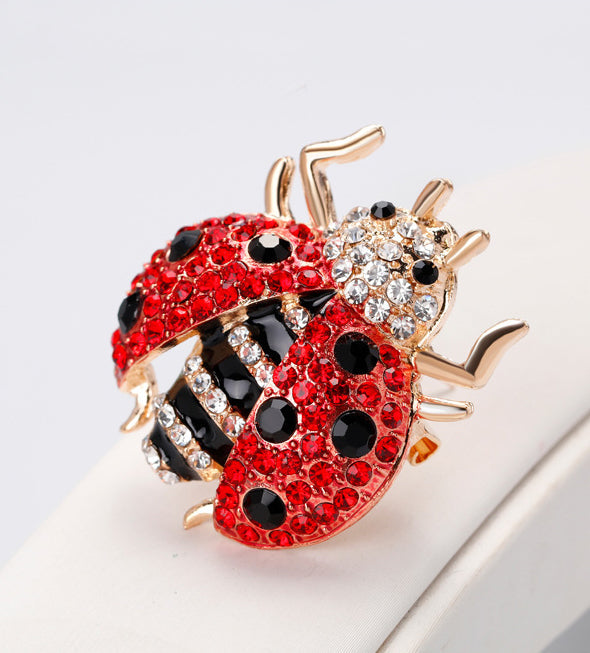Ladybug Alloy Rhinestone Brooch PA3585 - view 4