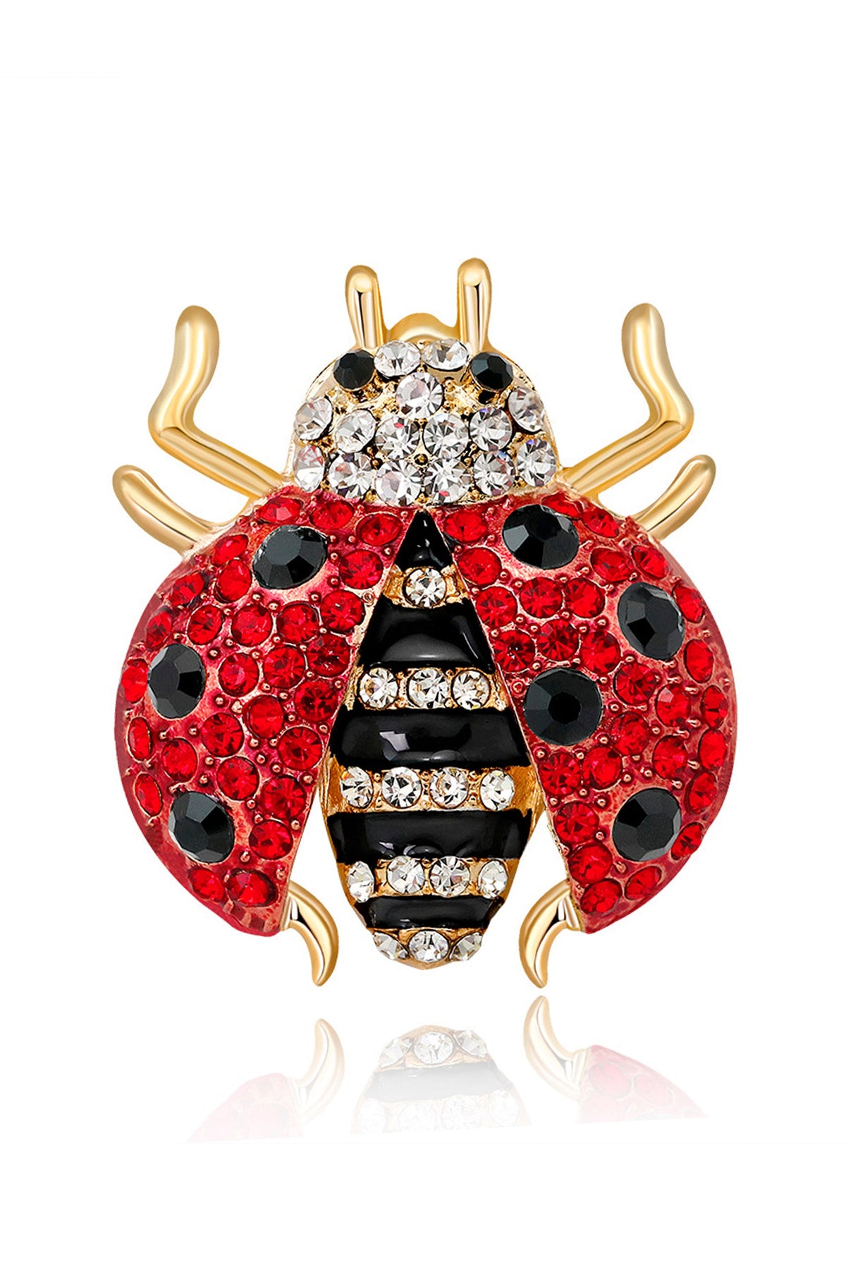 Ladybug Alloy Rhinestone Brooch PA3585