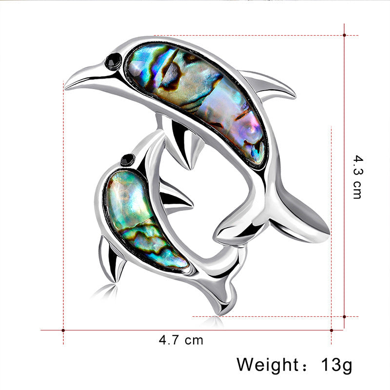 Dolphin Alloy Brooch PA3592