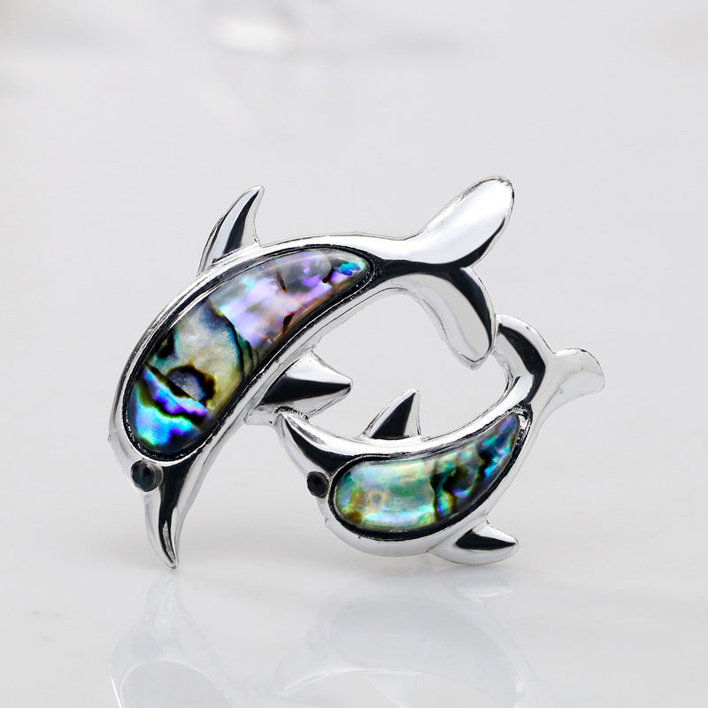 Dolphin Alloy Brooch PA3592