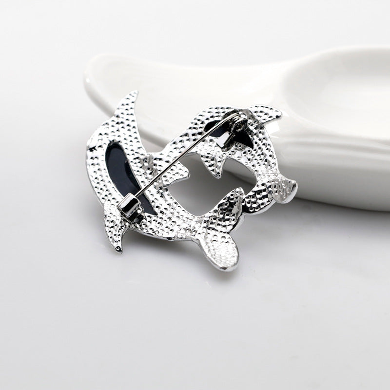 Dolphin Alloy Brooch PA3592