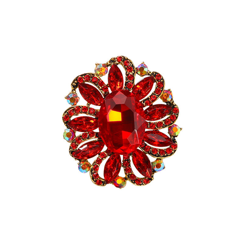 Baroque Floral Rhinestone Brooch PA3604