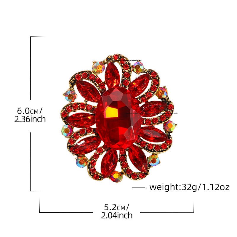 Baroque Floral Rhinestone Brooch PA3604 - view 2