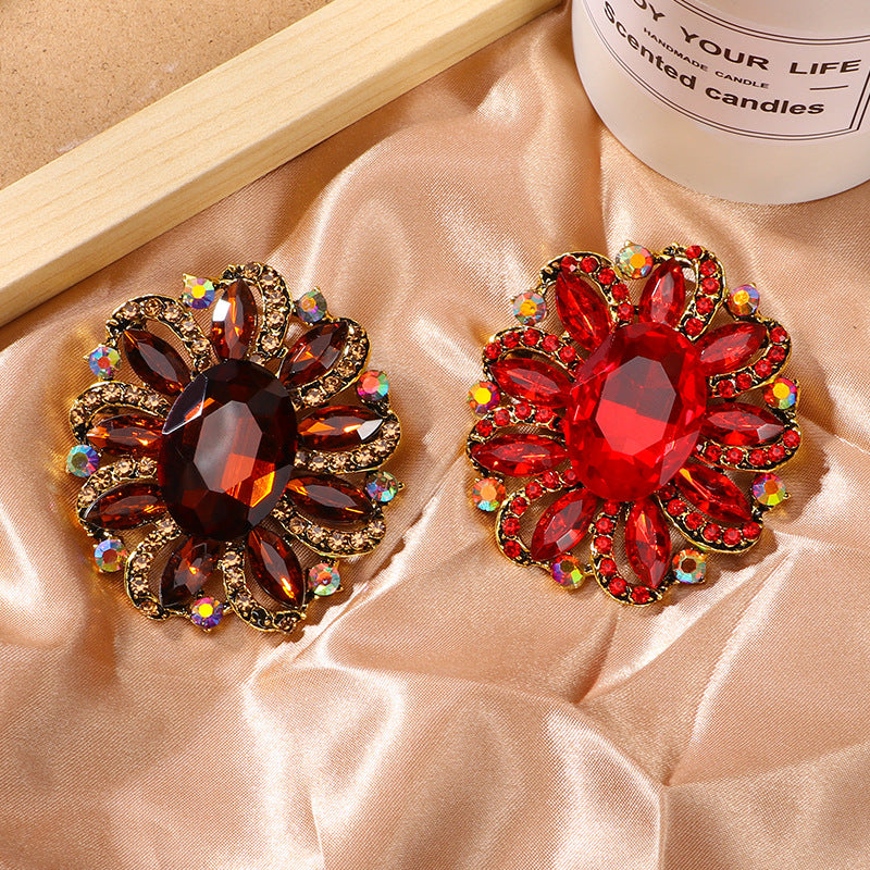 Baroque Floral Rhinestone Brooch PA3604 - view 7