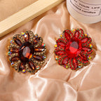 Baroque Floral Rhinestone Brooch PA3604 - view 7