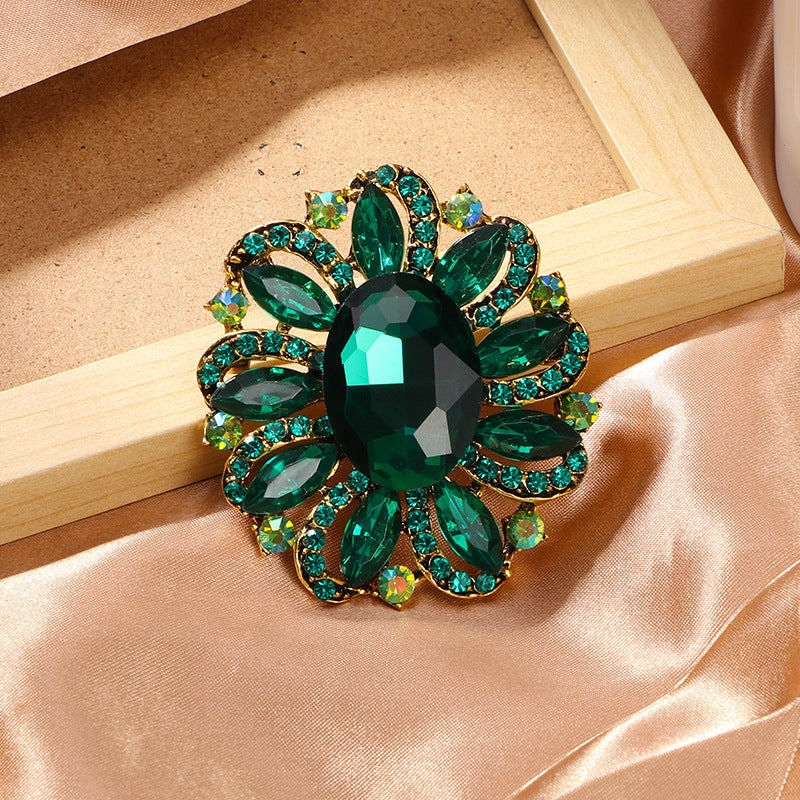 Baroque Floral Rhinestone Brooch PA3604 - view 9