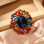 Baroque Floral Rhinestone Brooch PA3604 - view 10