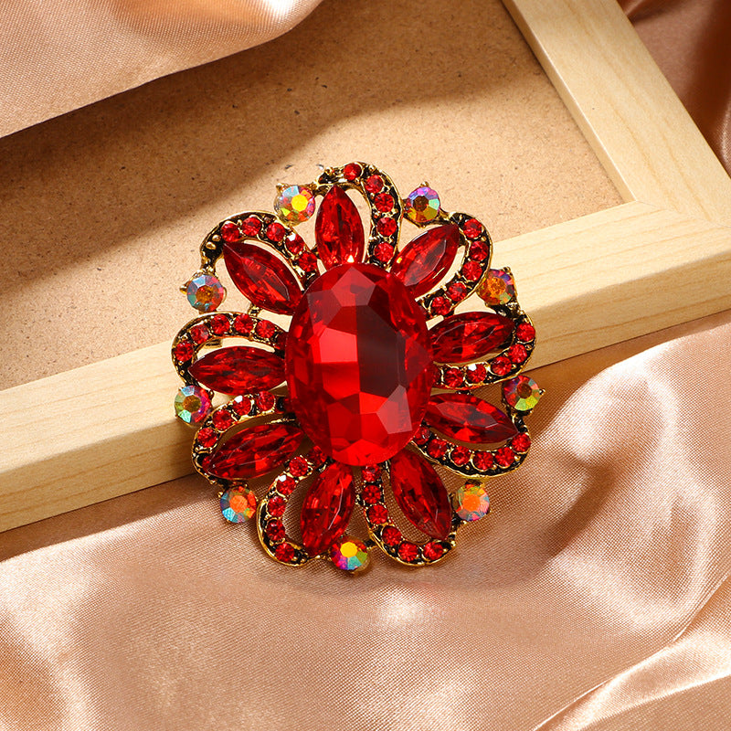 Baroque Floral Rhinestone Brooch PA3604 - view 11