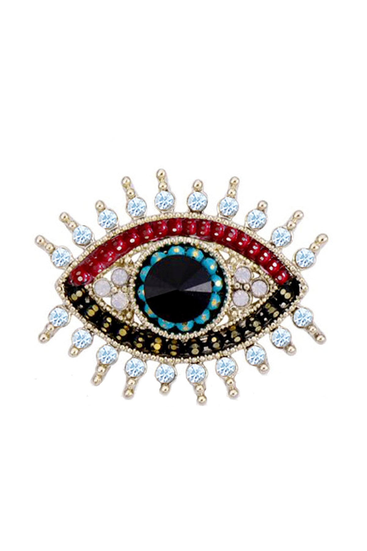 Evil Eye Rhinestone Brooch PA3615 - view 2