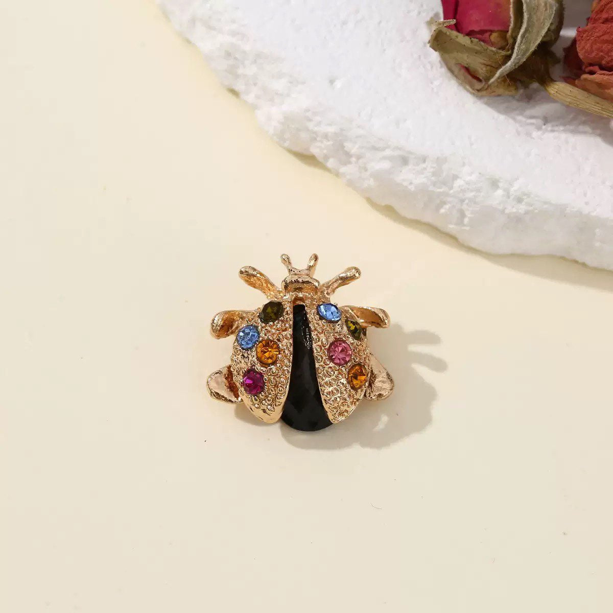 Ladybug Alloy Rhinestone Brooch PA3629
