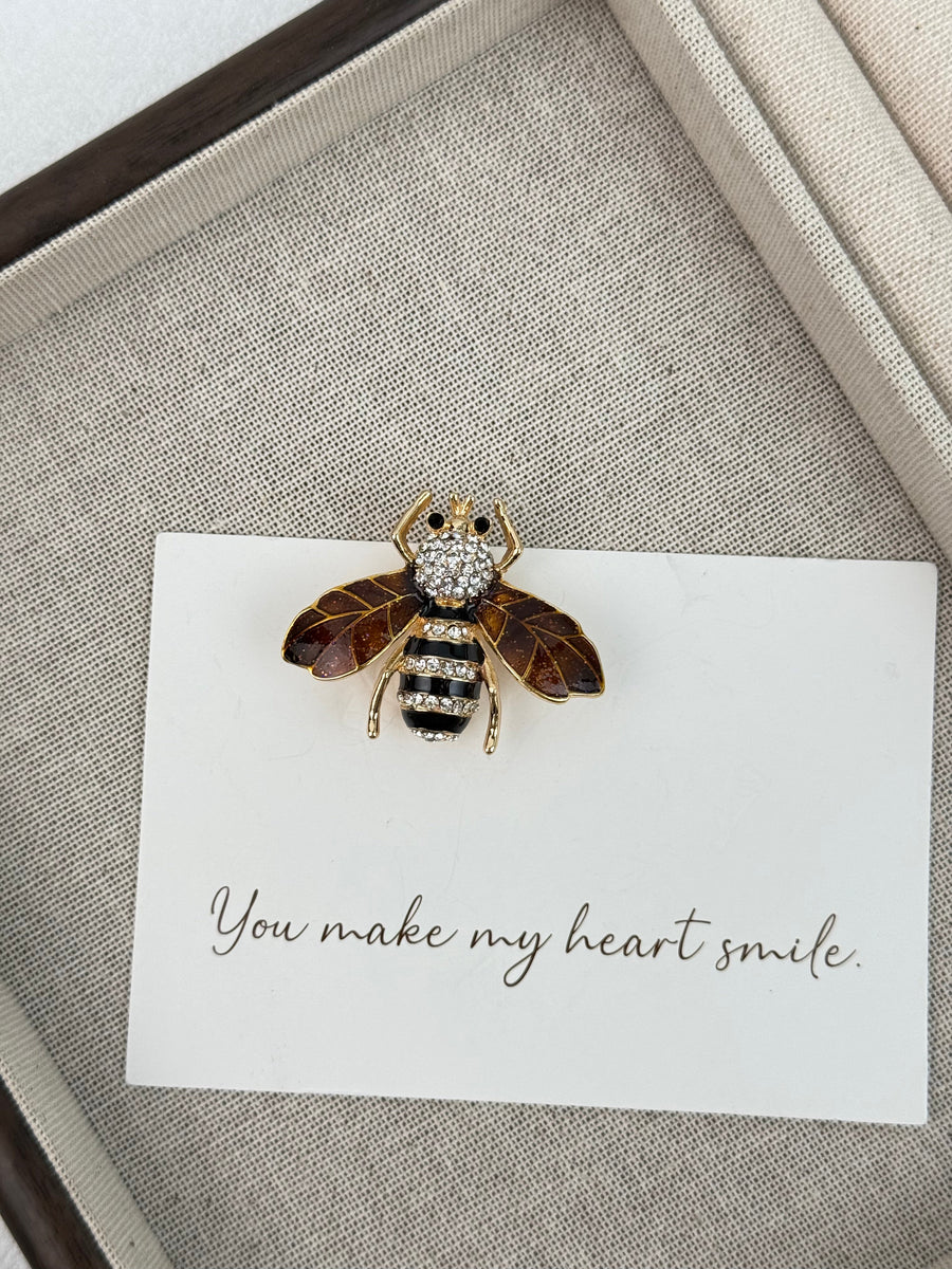 Bee Rhinestone Insect Brooch PA3641