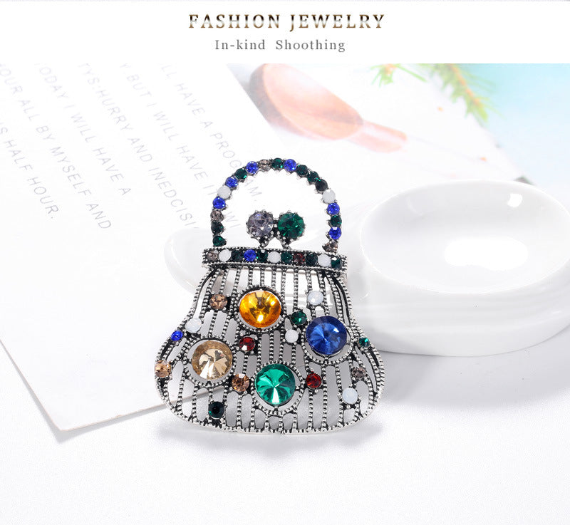 Handbag Rhinestone Brooch PA3654