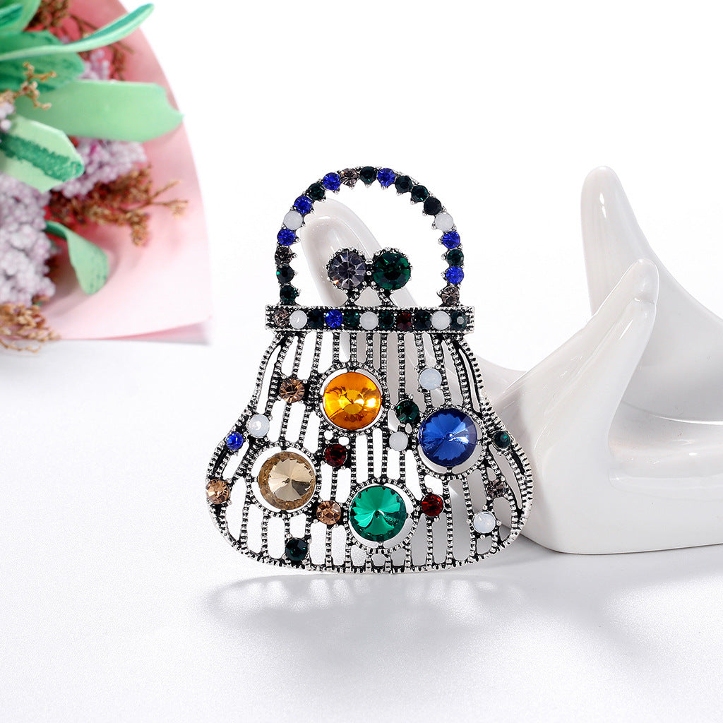 Handbag Rhinestone Brooch PA3654